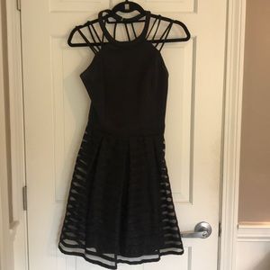 Guess black fit and flair dress